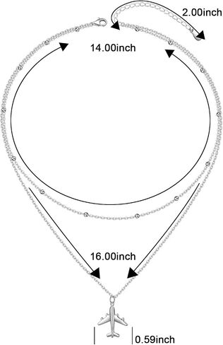 925 Sterling Silver Airplane Pendant Necklace for Women Sisters, Best Gifts for Stewardess Flight Attendants Pilots Airplane Jewelry Gifts (Pendant Necklace) in Saudi Arabia