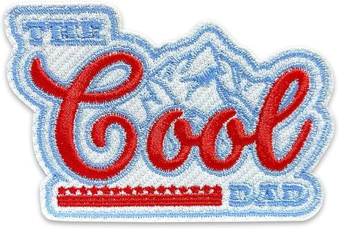 The Cool Dad Patch 3 Inches Happy Father's Day Dad Joke Mountain Funny Dad Gifts Iron On/Sew On Embroidery Fabric Applique Patches for Trucker Hats Clothes Backpack DIY Accessories Friends Mom Gifts in Kuwait
