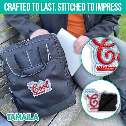The Cool Dad Patch 3 Inches Happy Father's Day Dad Joke Mountain Funny Dad Gifts Iron On/Sew On Embroidery Fabric Applique Patches for Trucker Hats Clothes Backpack DIY Accessories Friends Mom Gifts in Kuwait