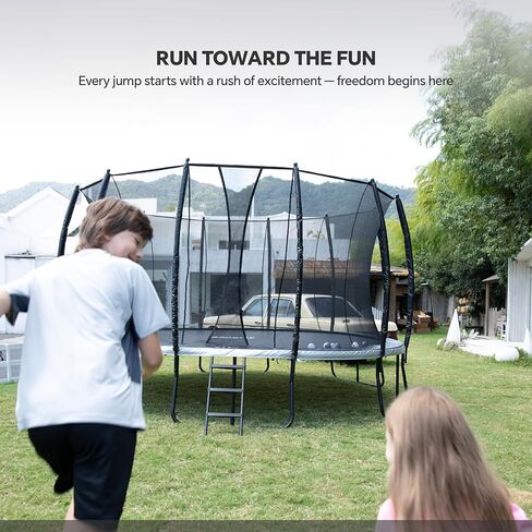 Trampoline Outdoor 10FT 14FT 16FT with Enclosure and Ladder, ASTM Approved W-Double Reinforced Frame, Recreational Trampoline for Kids and Adults in Saudi Arabia