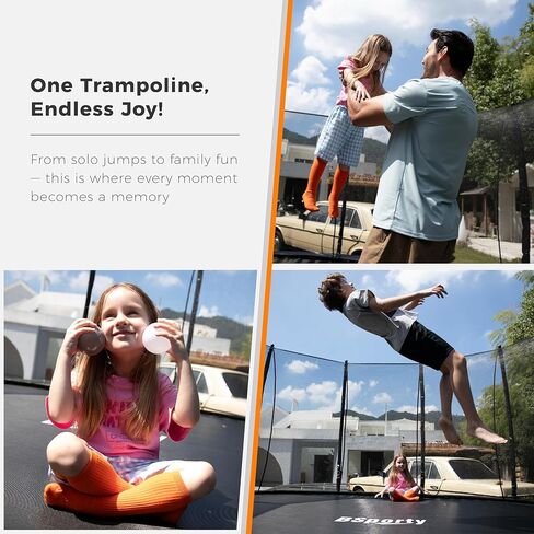 Trampoline Outdoor 10FT 14FT 16FT with Enclosure and Ladder, ASTM Approved W-Double Reinforced Frame, Recreational Trampoline for Kids and Adults in Saudi Arabia