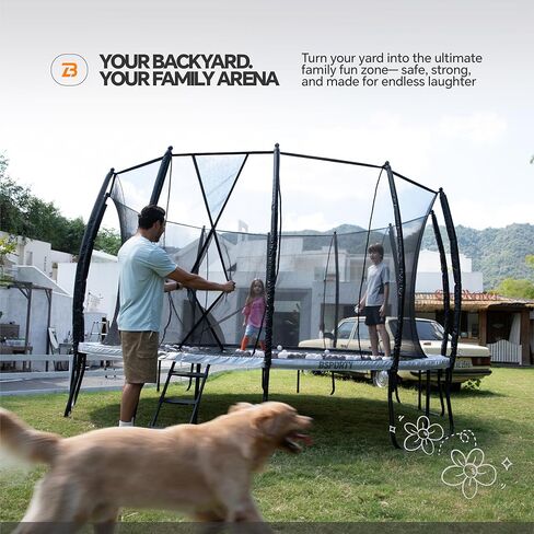 Trampoline Outdoor 10FT 14FT 16FT with Enclosure and Ladder, ASTM Approved W-Double Reinforced Frame, Recreational Trampoline for Kids and Adults in Saudi Arabia