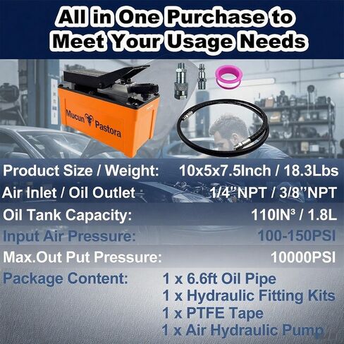 المضخة الهيدروليكية الهيدروليكية 10000 رطل 1.7 لتر ، مخرج زيت 3/8 "، 2 × 6 × 6.5 قدم ، مضخة هيائية هيدروليكية هيائية ، أحمر in Kuwait