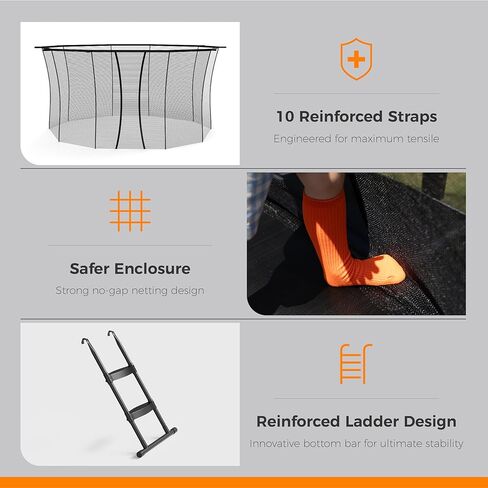 Trampoline Outdoor 10FT 14FT 16FT with Enclosure and Ladder, ASTM Approved W-Double Reinforced Frame, Recreational Trampoline for Kids and Adults in Saudi Arabia