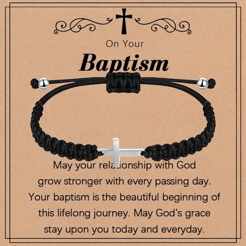 Baptism Gifts for Boys,Braided Rope Cross Bracelet for Kids,First Communion Gifts Boys Christian Christening Graduation (Brother) in Kuwait