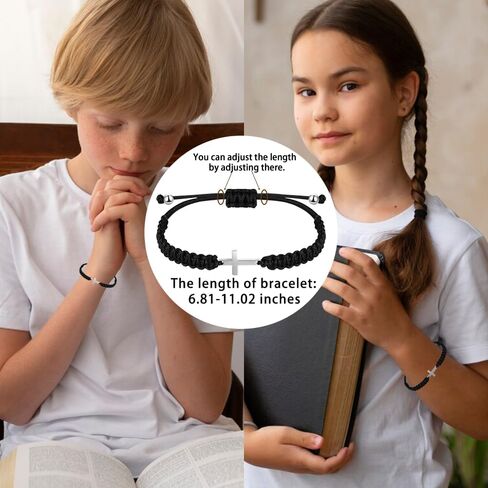 Baptism Gifts for Boys,Braided Rope Cross Bracelet for Kids,First Communion Gifts Boys Christian Christening Graduation (Brother) in Kuwait