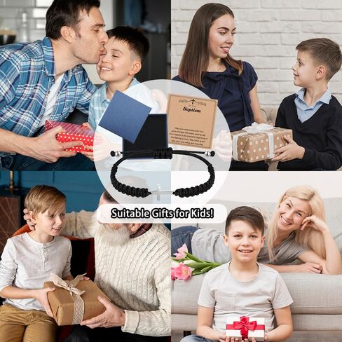 Baptism Gifts for Boys,Braided Rope Cross Bracelet for Kids,First Communion Gifts Boys Christian Christening Graduation (Brother) in Kuwait