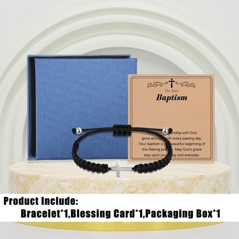 Baptism Gifts for Boys,Braided Rope Cross Bracelet for Kids,First Communion Gifts Boys Christian Christening Graduation (Brother) in Kuwait
