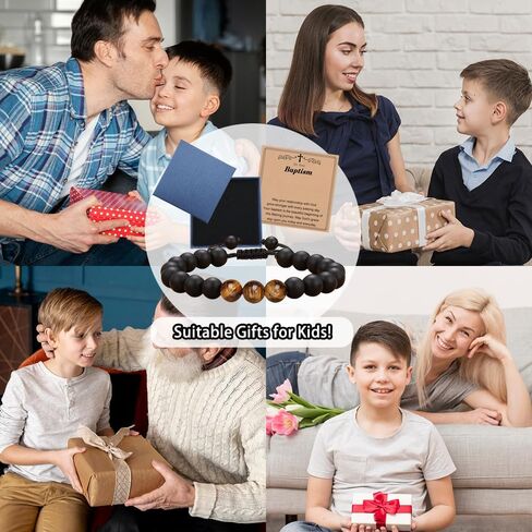 Baptism Gifts for Boys,Braided Rope Cross Bracelet for Kids,First Communion Gifts Boys Christian Christening Graduation (Brother) in Kuwait