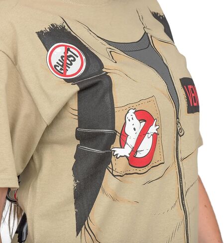 Ghostbusters Halloween Costume Cosplay الكبار تي شيرت قصير الأكمام مع طباعة خلفية in Saudi Arabia