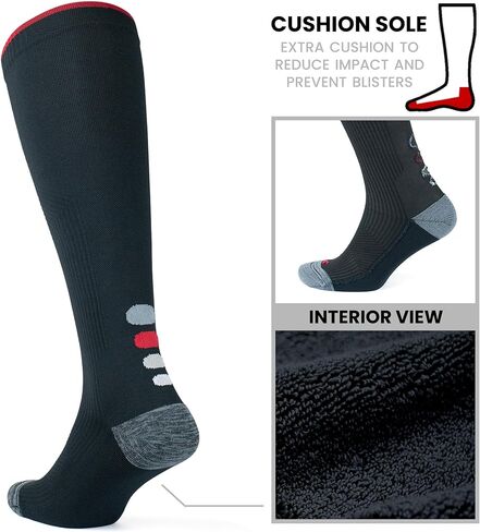 GoWith زوجان من الجوارب الرياضية الضاغطة للرجال والنساء، مبطنة للدورة الدموية 20-30 مم زئبق، جوارب رياضية للركبة عالية in Kuwait