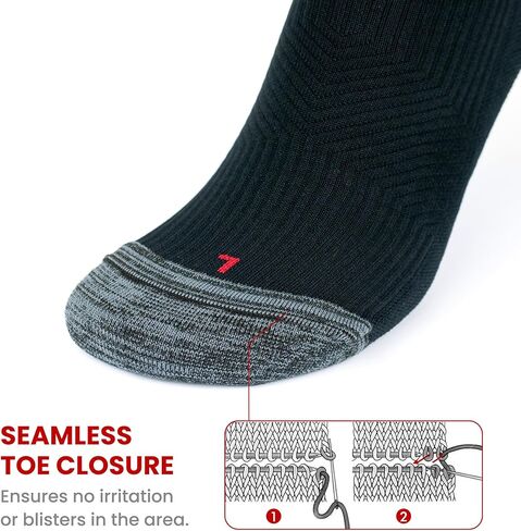 GoWith زوجان من الجوارب الرياضية الضاغطة للرجال والنساء، مبطنة للدورة الدموية 20-30 مم زئبق، جوارب رياضية للركبة عالية in Kuwait