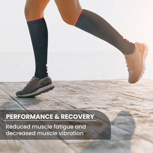 GoWith زوجان من الجوارب الرياضية الضاغطة للرجال والنساء، مبطنة للدورة الدموية 20-30 مم زئبق، جوارب رياضية للركبة عالية in Kuwait