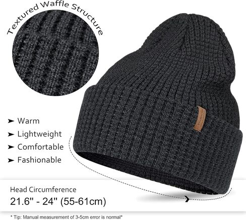 Extra Warm Winter Beanie for Men & Women, Thick Merino Wool Blend Knit Hat, Slouch or Cuffed Style for Ski, Hiking & Gift in Saudi Arabia