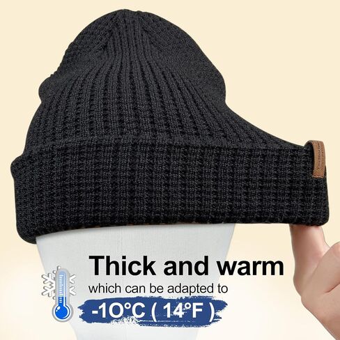 Extra Warm Winter Beanie for Men & Women, Thick Merino Wool Blend Knit Hat, Slouch or Cuffed Style for Ski, Hiking & Gift in Saudi Arabia