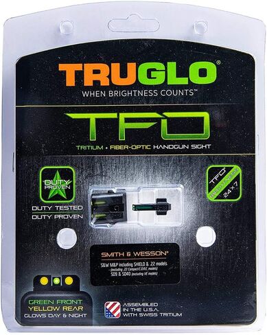 Truglo TFO Tritium & Fiber-Optic Handgun Sight Durable Snag-Resistant Glowing Front & Rear Night Sight, Compatible with Smith & Wesson M&P Series in Saudi Arabia