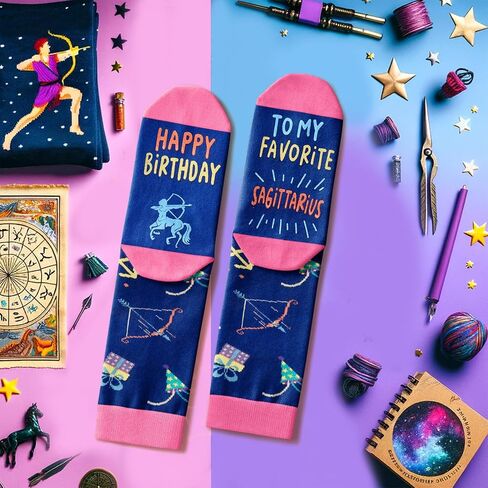 HAPPYPOP Zodiac Gifts Birthday Gifts for Women Men - Astrology Constellation Horoscope Gifts, Fuzzy Space Galaxy Socks Teens in Saudi Arabia