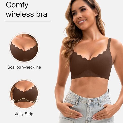 نساء سلس تي شيرت حمالات 3 حزمة حمالة صدر لاسلكية ناعمة اللاسلكية ، تغطية كاملة bralette لا عرض تحت الملابس in Saudi Arabia