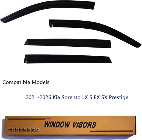 Window Visors Rain Guards fits 2024 2025 Toyota Grand Highlander, Out-Channel Window Wind Deflectors Vent Shades Accessories, Dark Smoke 4 Pcs in Kuwait