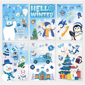 Xzentira 118 PCS Fall Window Clings Watercolor Disco Muple Maple Leaves Scarcrow Window Decorations for Home Office Holiday Party Decore 8 Sheets in Kuwait