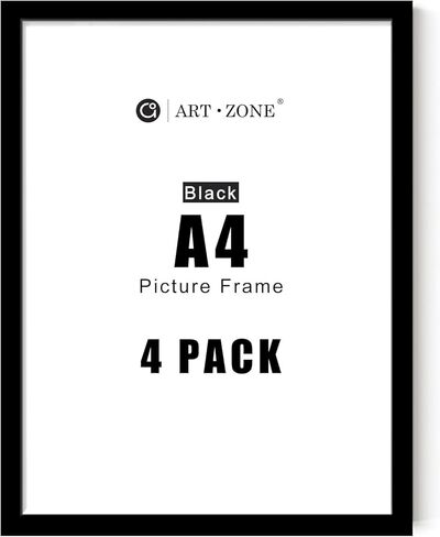 A ART·ZONE Black Picture Frames - 4x6, 5x7, 8x10-10 Pack Photo Frame Mix & Match Set for Wall Decor & Tabletop Display, Minimalist Black Frame Collection in Kuwait