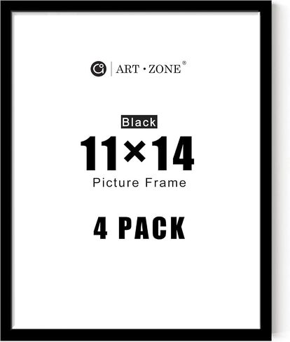 A ART·ZONE Black Picture Frames - 4x6, 5x7, 8x10-10 Pack Photo Frame Mix & Match Set for Wall Decor & Tabletop Display, Minimalist Black Frame Collection in Kuwait