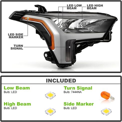 KEEKPO - For 2022 2023 2024 Toyota Tundra w/Halogen Signal LED Reflector Headlight Headlamp Replacement Driver Side in Kuwait