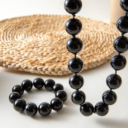 Chunky Beaded Necklace for Women Big Beads Large Chunky Beaded Necklace Vintage Boho Jewelry in Kuwait