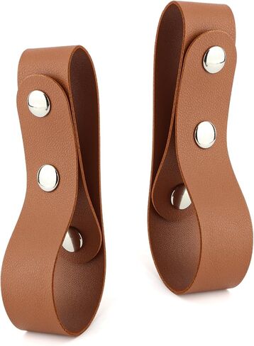 2 pcs Equestrian Whip Holster Belt Loop, Soft PU Leather Belt Whips Holder Bullwhip Whip Loop with 2 Snaps for Lasso Rope/Horse Riding Whips/Crops Belt/Clothing Accessories in Kuwait