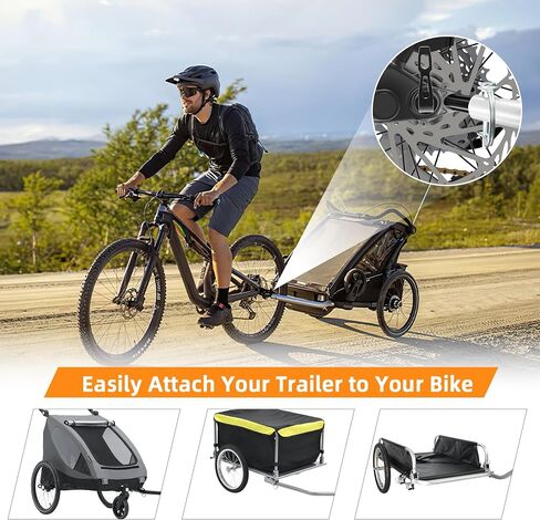 NICEDACK Universal Bicycle Trailer Coupling, Dog Trailer Adapter, Black, Compatible with Most Bicycles, Children's Vehicles, Dog Trailers in Kuwait