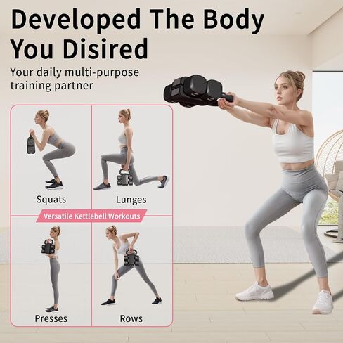 مجموعة kettlebell قابلة للتعديل ، مجموعات 4-in-1 خالية من kettlebell (5.5 رطل 7.7 رطل 9.9 رطل 12.1 رطل) للنساء ، مجموعة دمبل الوزن من 2 للتدريب على اللياقة البدنية المنزلية in Kuwait