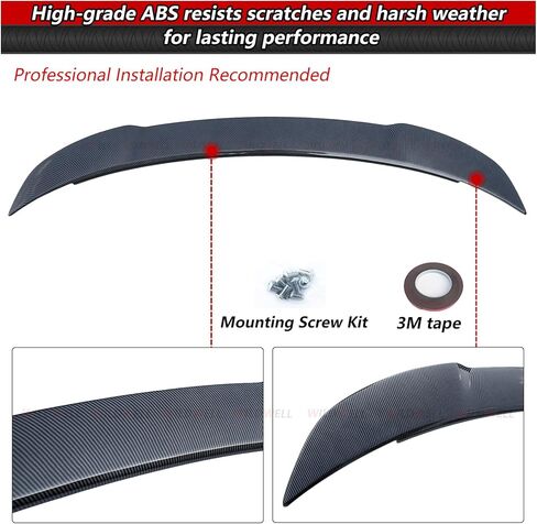 WildWell Rear Trunk Spoiler for 2015-2024 Dodge Charger SXT SRT Hellcat SE Daytona RT GT Pursuit ScatPack, Charger Rear Spoiler Hellcat Style Ducktail Wing Matte Black in Kuwait