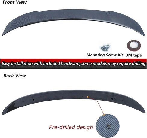 WildWell Rear Trunk Spoiler for 2015-2024 Dodge Charger SXT SRT Hellcat SE Daytona RT GT Pursuit ScatPack, Charger Rear Spoiler Hellcat Style Ducktail Wing Matte Black in Kuwait