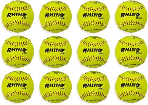 Champion Sports 12 "Syntex Leather Cover Callballs - Poly Core - ضغط متوسطة - NFHS المعتمدة - طبقات مرتفعة - صفراء بصرية - حزمة 12 in Saudi Arabia