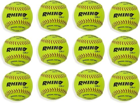 Champion Sports 12 "Syntex Leather Cover Callballs - Poly Core - ضغط متوسطة - NFHS المعتمدة - طبقات مرتفعة - صفراء بصرية - حزمة 12 in Kuwait