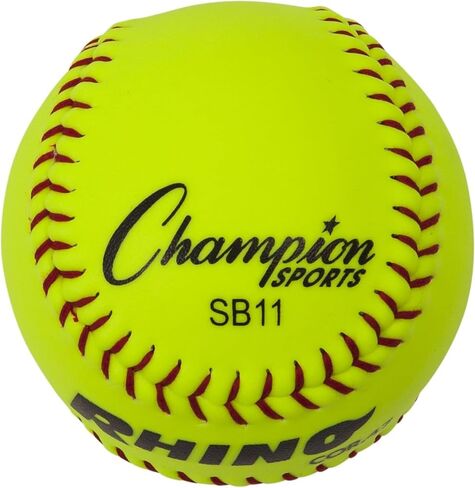 Champion Sports 12 "Syntex Leather Cover Callballs - Poly Core - ضغط متوسطة - NFHS المعتمدة - طبقات مرتفعة - صفراء بصرية - حزمة 12 in Kuwait