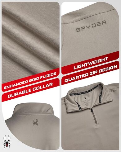 Spyder Mens Quarter Zip Pullover Sweatshirt - Lightweight Soft Fleece Athletic Pullover - Gym & Running Sweatshirts for Men in Saudi Arabia