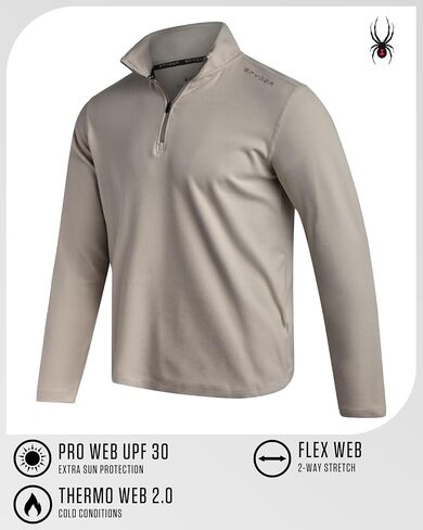 Spyder Mens Quarter Zip Pullover Sweatshirt - Lightweight Soft Fleece Athletic Pullover - Gym & Running Sweatshirts for Men in Saudi Arabia