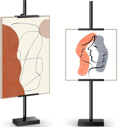 الحامل القابل للضبط منضدة الحامل - يحمل إطارات تصل إلى 28.5 بوصة - حامل إطار الصورة المعدنية الشاقة للرسومات القماشية والأعمال الفنية والعلامات وشهادات عرض (أبيض) in Kuwait