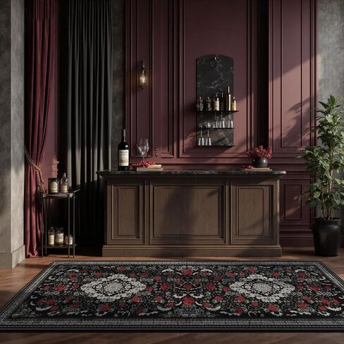 Dark Academia Area Rug, Soft Machine Washable 8x10 Rug, Non-Slip, Non-Shedding, Durable and Easy-Care, Perfect for Living Room, Bedroom, Dining Room. in Saudi Arabia