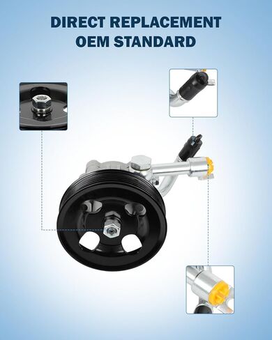 ECCPP Power Steering Pump ملائمة لـ Nissan Frontier 1998-2008 2.4L لـ NP300 2009-2009 2.4L لاستلام 2005-2007 2.4L لـ Xterra 2000-2004 2.4L استبدال 491103S505 ، 491103S500 in Kuwait