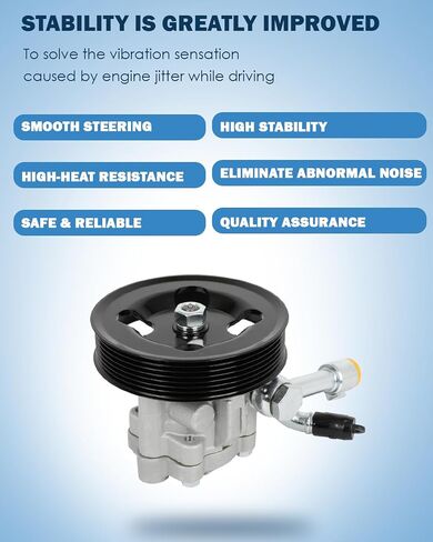 ECCPP Power Steering Pump ملائمة لـ Nissan Frontier 1998-2008 2.4L لـ NP300 2009-2009 2.4L لاستلام 2005-2007 2.4L لـ Xterra 2000-2004 2.4L استبدال 491103S505 ، 491103S500 in Kuwait