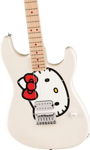 حزمة Fender x Hello Kitty White Stratocaster مع حقيبة الحفلة واللقطات والفيديو التعليمي لأوستن بازار in Saudi Arabia