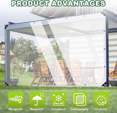 Clear Tarp, 5x7ft Clear Tarps with Grommets,14 MiL Heavy Duty Waterproof with Reinforced Edge for Patio and Pavilion,Porch and Outdoor Garden Pet Hutch Roof in Saudi Arabia