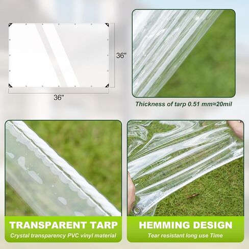 Clear Tarp, 5x7ft Clear Tarps with Grommets,14 MiL Heavy Duty Waterproof with Reinforced Edge for Patio and Pavilion,Porch and Outdoor Garden Pet Hutch Roof in Saudi Arabia