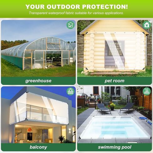 Clear Tarp, 5x7ft Clear Tarps with Grommets,14 MiL Heavy Duty Waterproof with Reinforced Edge for Patio and Pavilion,Porch and Outdoor Garden Pet Hutch Roof in Saudi Arabia