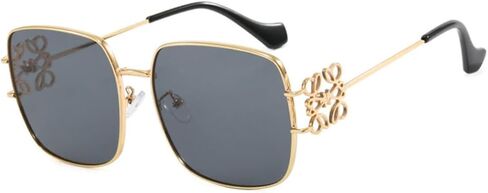 Designer Square Sunglasses - Luxury Floral Decor, Square, Retro, Polarized Lens, Trendy Aviator, UV400 Protection in Saudi Arabia