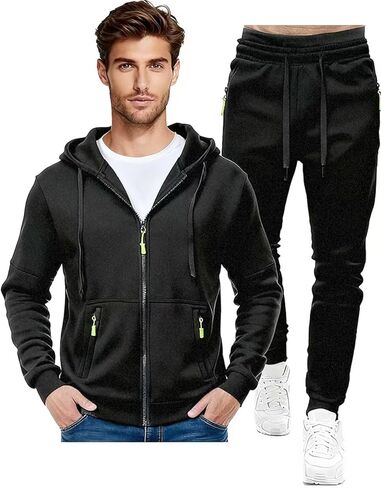 Mens Tracksuits Set Hoodies 2 Peices Sweatsuits for Men Casual Athletic Jogging Suits in Saudi Arabia