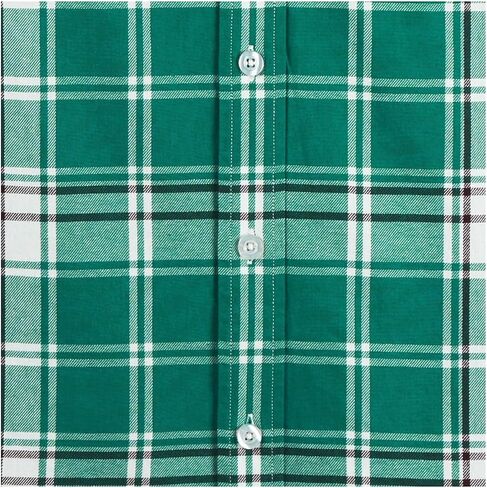 Men's Button Down Plaid Short Sleeve Work Casual Western Dress Shirt in Kuwait