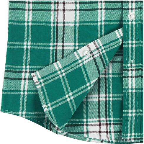 Men's Button Down Plaid Short Sleeve Work Casual Western Dress Shirt in Kuwait